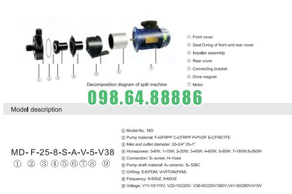 Máy bơm hoá chất mini MD200