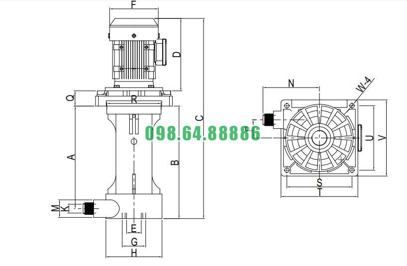 Bơm trục đứng vỏ nhựa QHT-40SK-2
