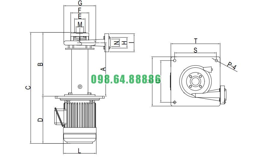 Bơm chìm trục đứng thép không gỉ 304 QHV-25SK-1-2