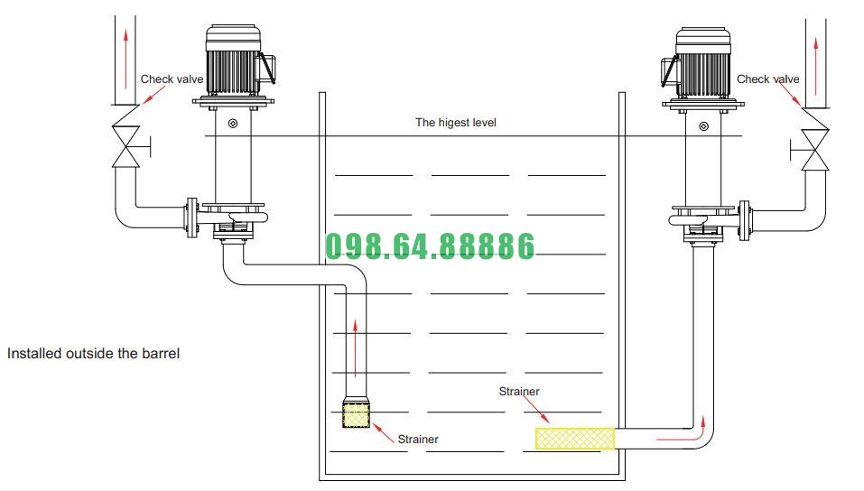 Bơm chìm trục đứng thép không gỉ 304 QHV-25SK-1-2